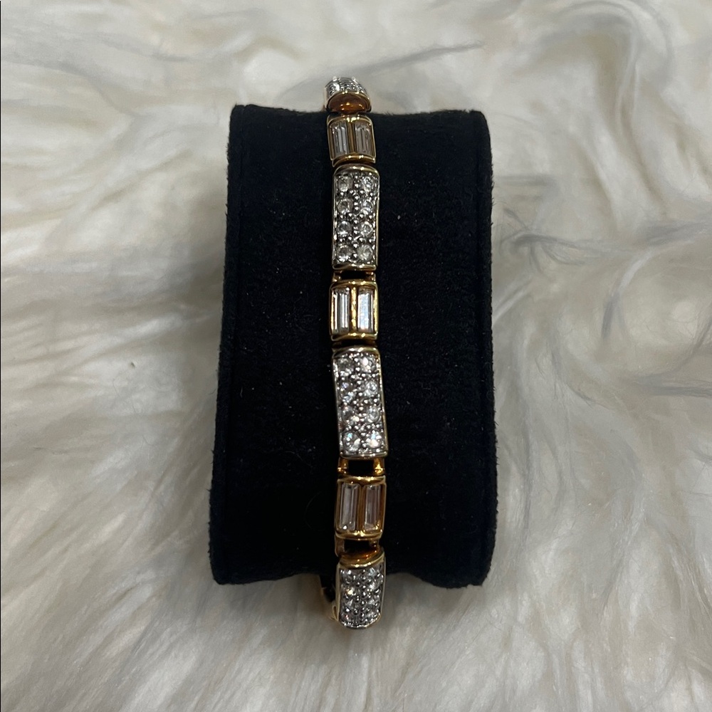 Vintage Swarovski Swan Baguette Bracelett - Picture 2 of 7